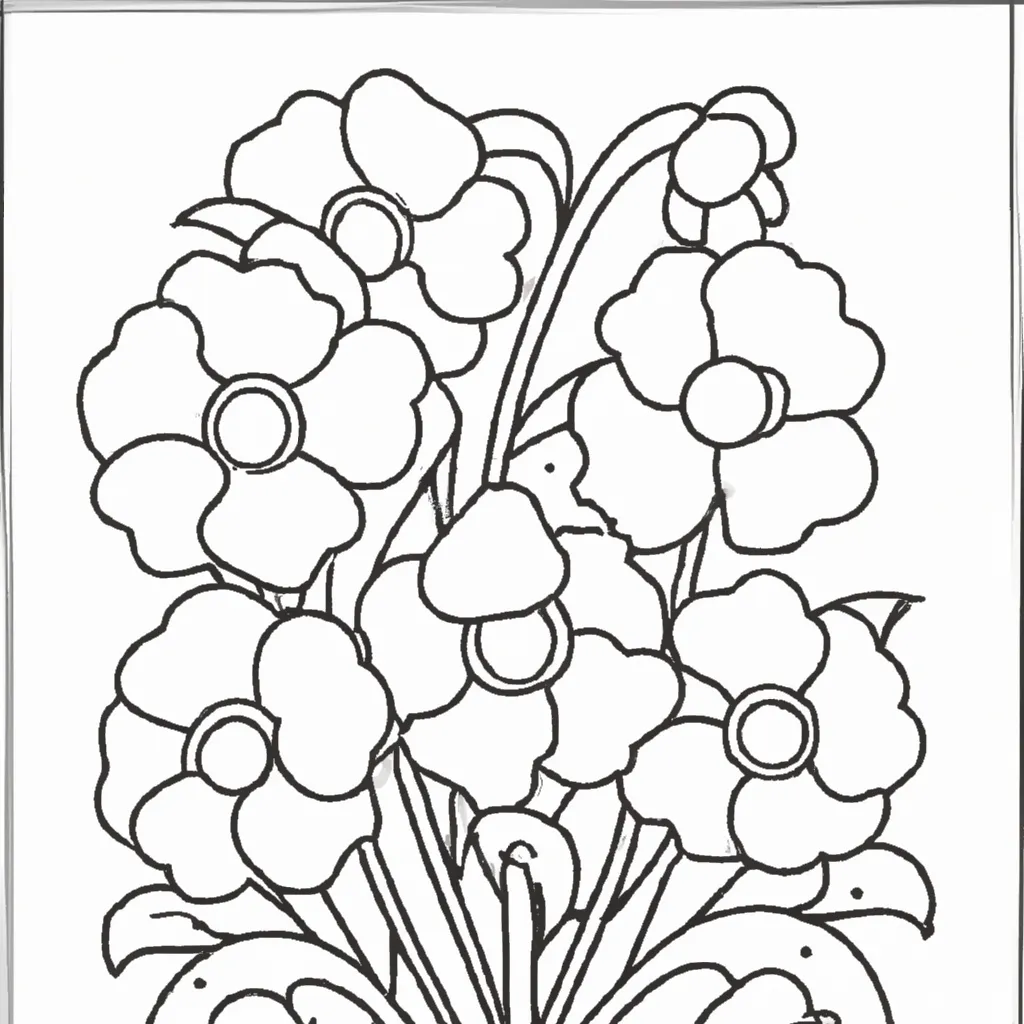 Cores Da Primavera: Desenhos De Flores Em Bloom Para Colorir 28