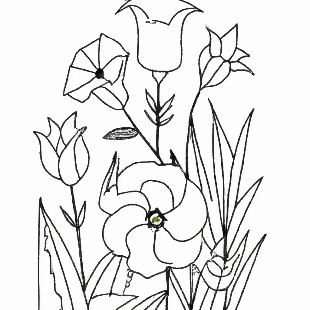 Cores Da Primavera: Desenhos De Flores Em Bloom Para Colorir 14