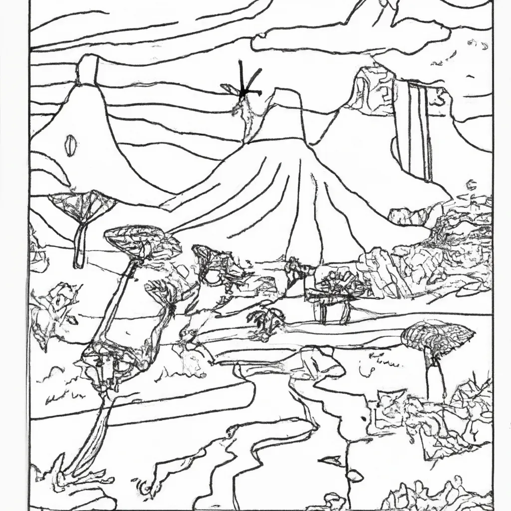 A Jornada Do Artista: Desenhos De Paisagens Internacionais Para Colorir 28