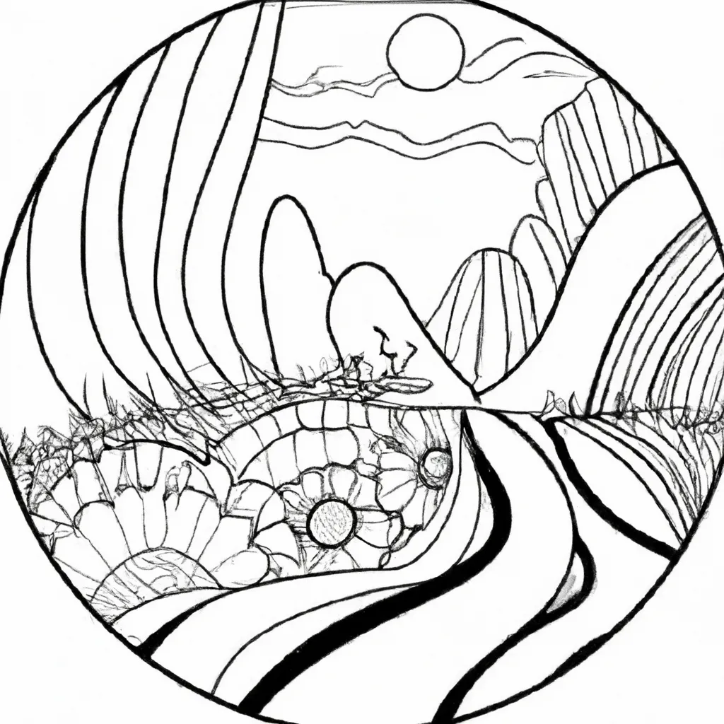 Além Das Linhas: Desenhos De Paisagens Surreais Para Colorir 24