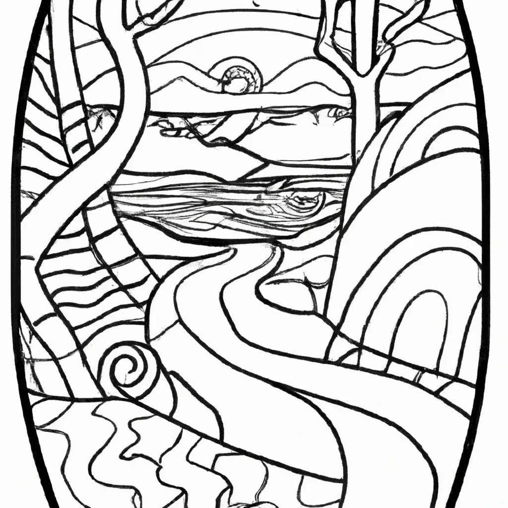 Além Das Linhas: Desenhos De Paisagens Surreais Para Colorir 10