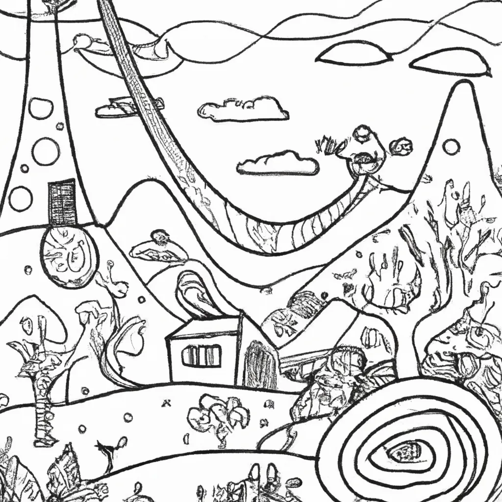Além Das Linhas: Desenhos De Paisagens Surreais Para Colorir 26