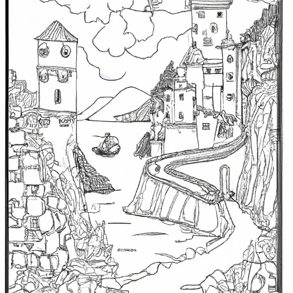 Viaje Na História Com Desenhos De Paisagens Antigas Para Colorir 24