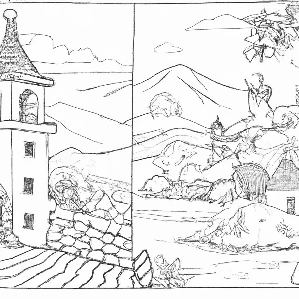 Viaje Na História Com Desenhos De Paisagens Antigas Para Colorir 4