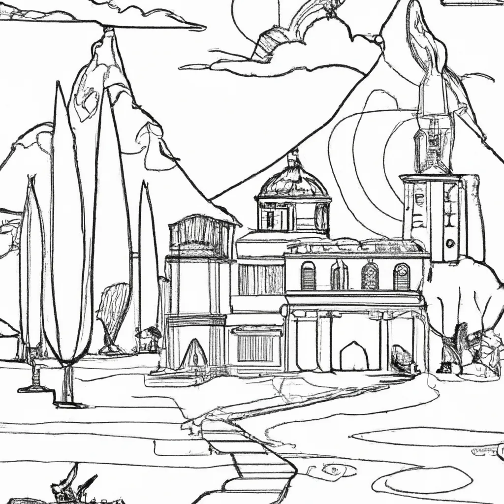 Viaje Na História Com Desenhos De Paisagens Antigas Para Colorir 26