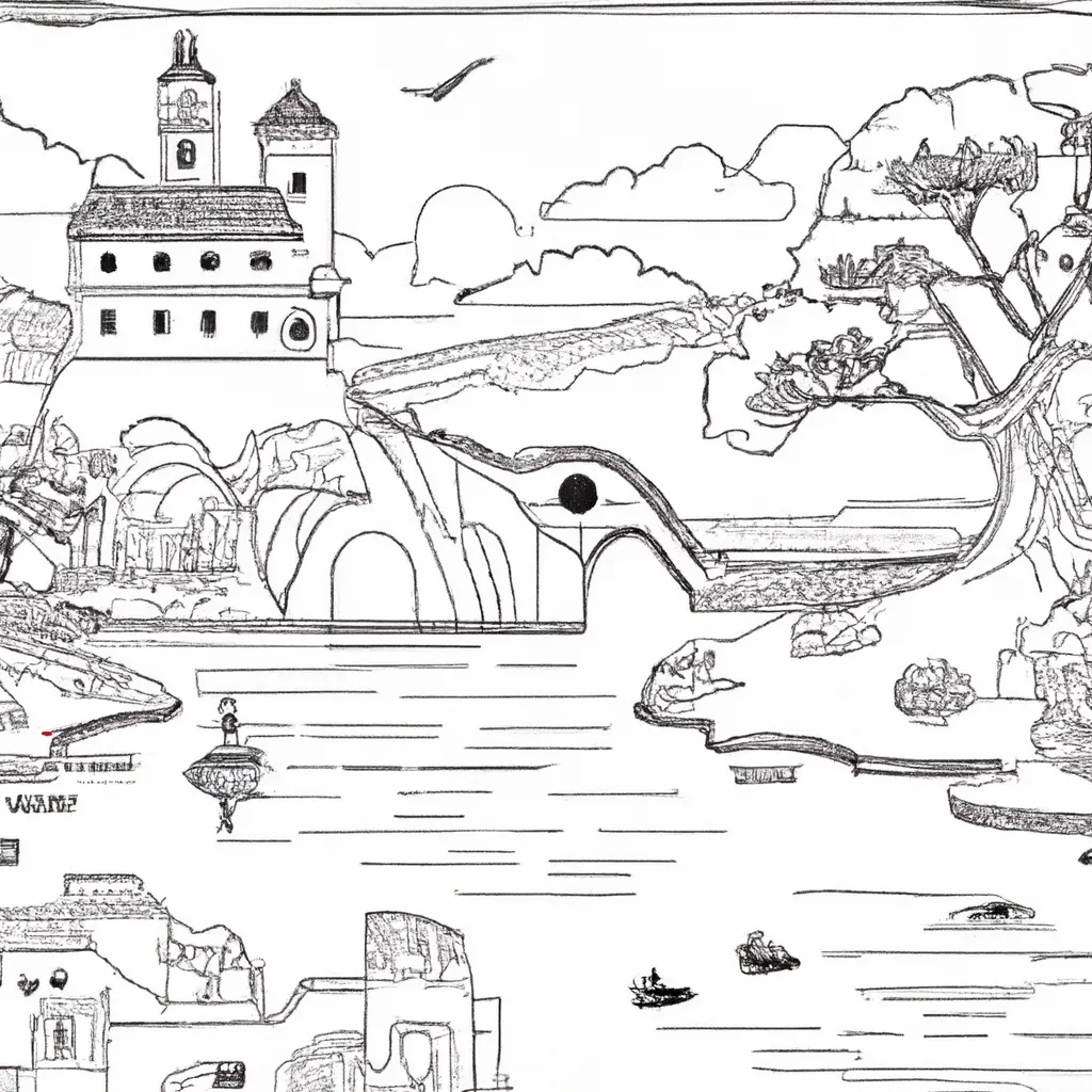 Viaje Na História Com Desenhos De Paisagens Antigas Para Colorir 14