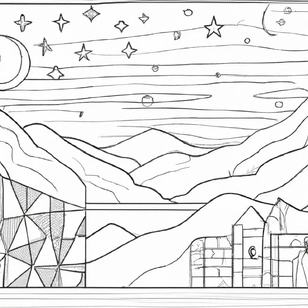 20 Desenhos De Paisagens Noturnas Para Colorir E Relaxar 6