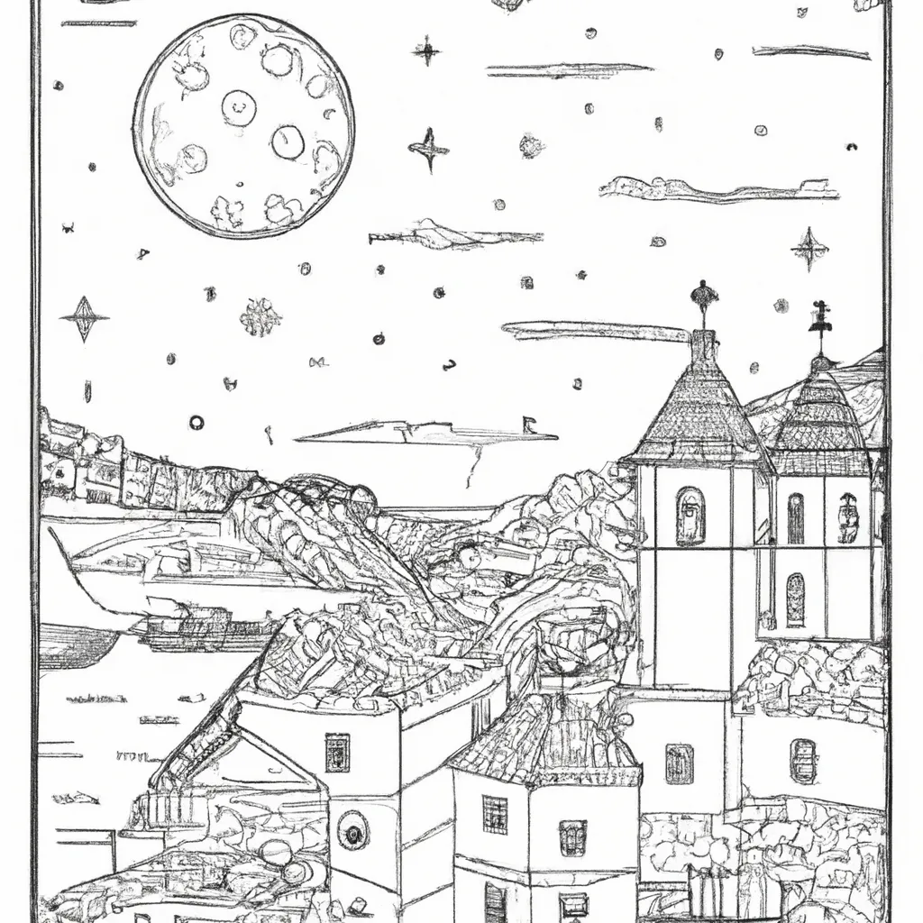 20 Desenhos De Paisagens Noturnas Para Colorir E Relaxar 12