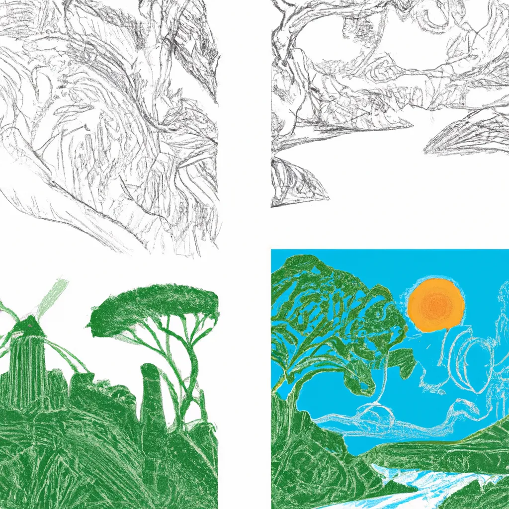 Criando Obras De Arte Com Desenhos De Paisagens Para Colorir 2
