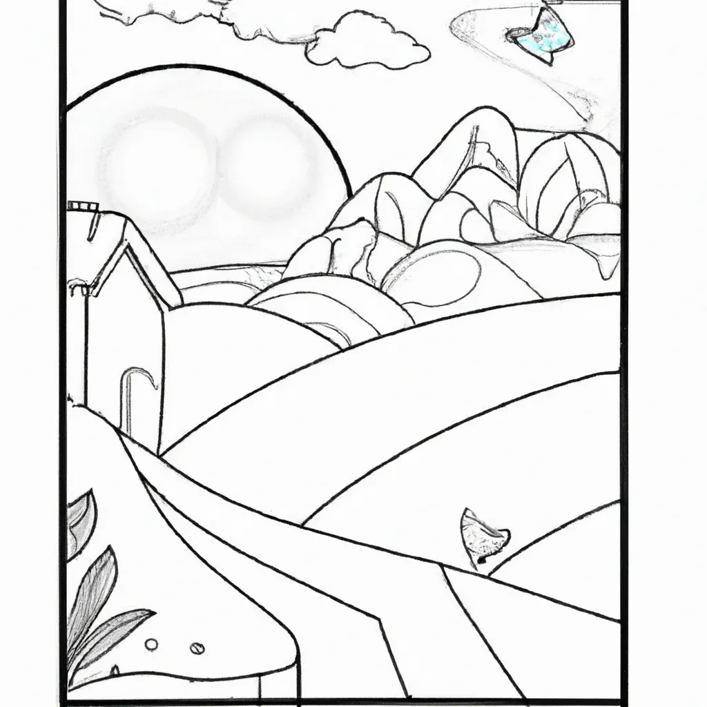 Criando Obras De Arte Com Desenhos De Paisagens Para Colorir 20