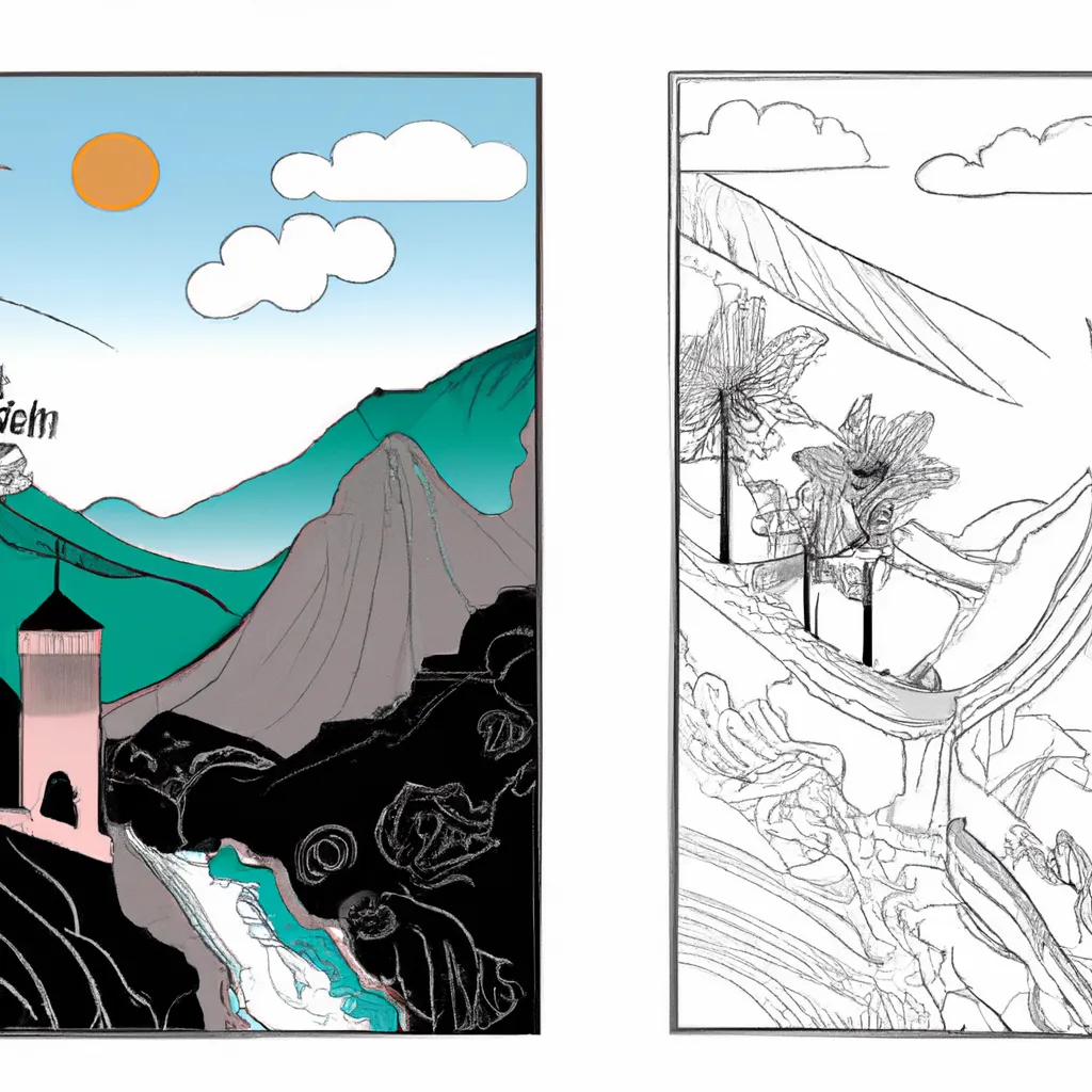 Criando Obras De Arte Com Desenhos De Paisagens Para Colorir 14
