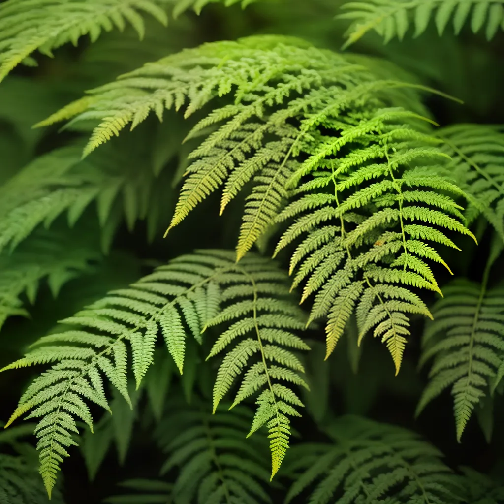 Samambaia-japonesa: Originária do Japão, com folhas pendentes e suaves.