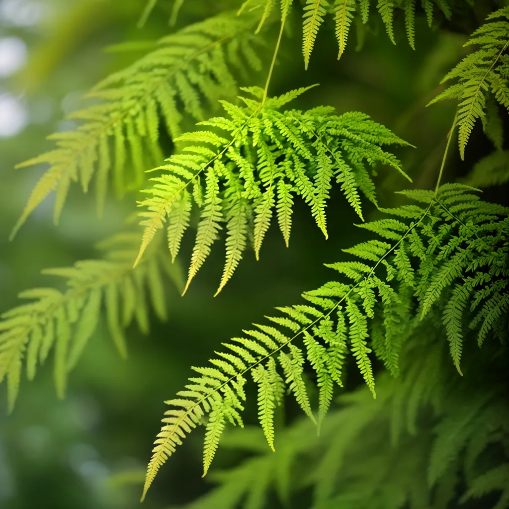Samambaia-japonesa: Originária do Japão, com folhas pendentes e suaves. 4