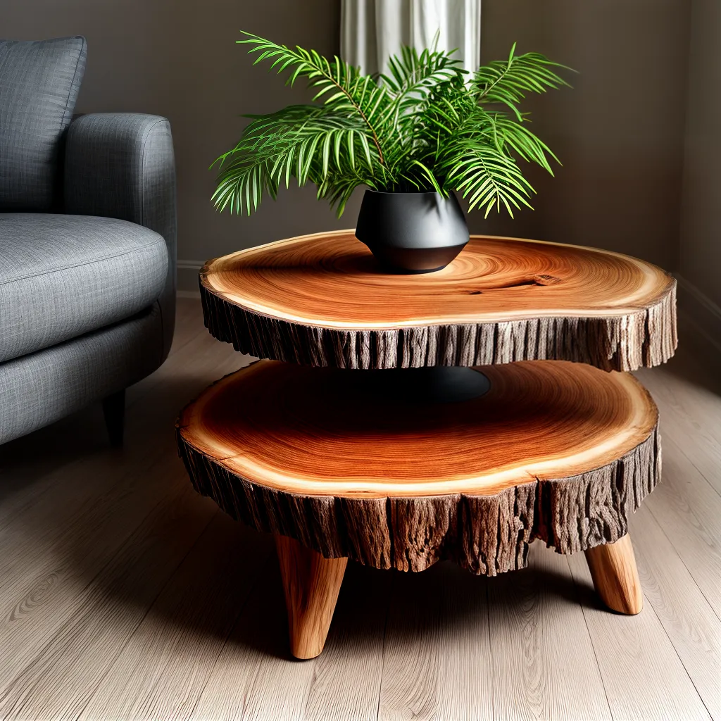 Como fazer uma mesa de centro única com um tronco de árvore.