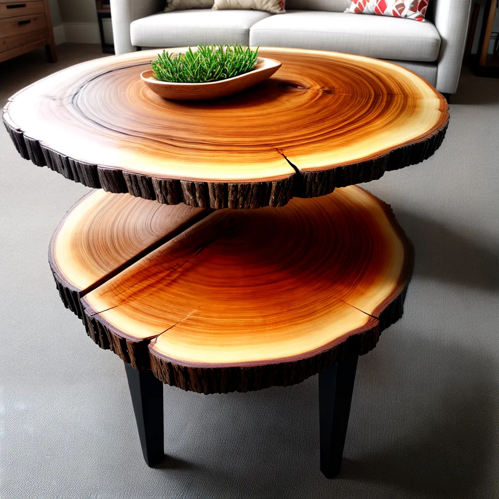 Como fazer uma mesa de centro única com um tronco de árvore. 8