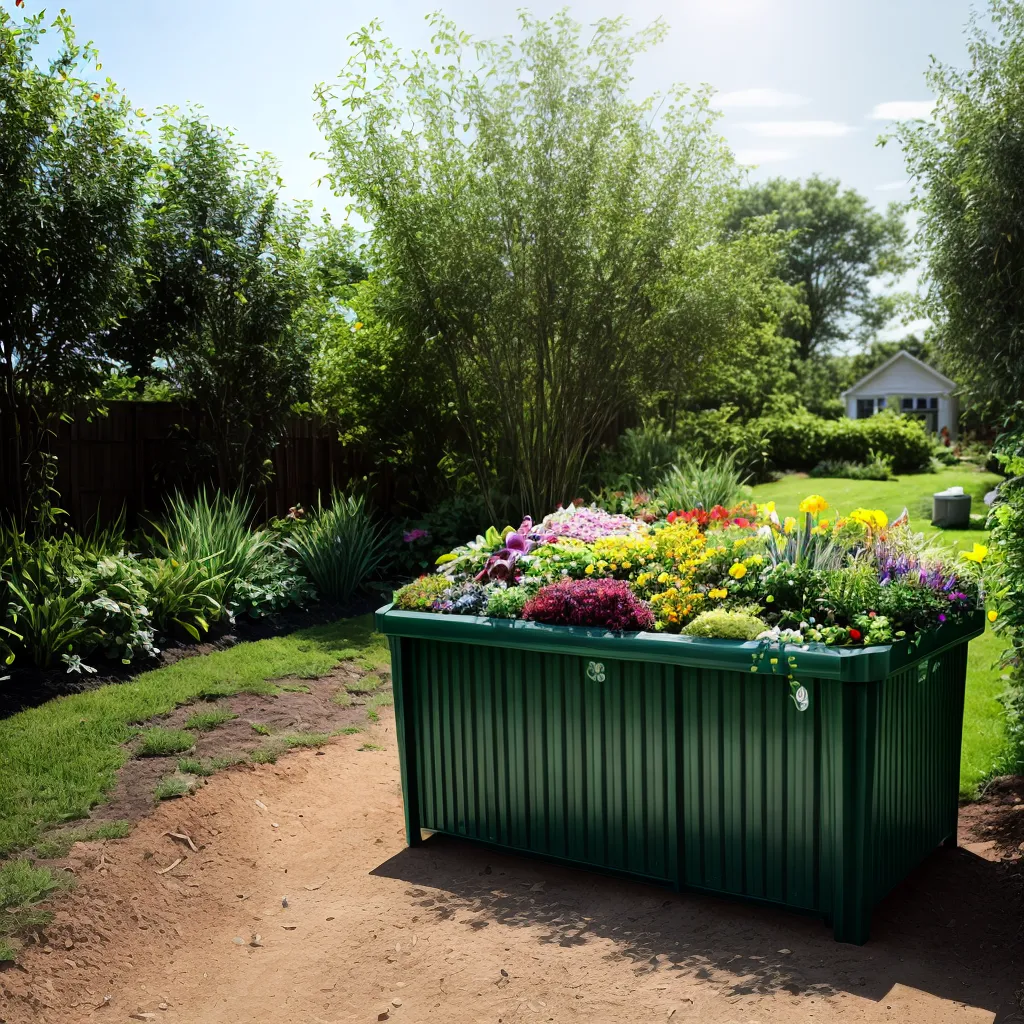 Composteira com terra escura e minhocas no jardim