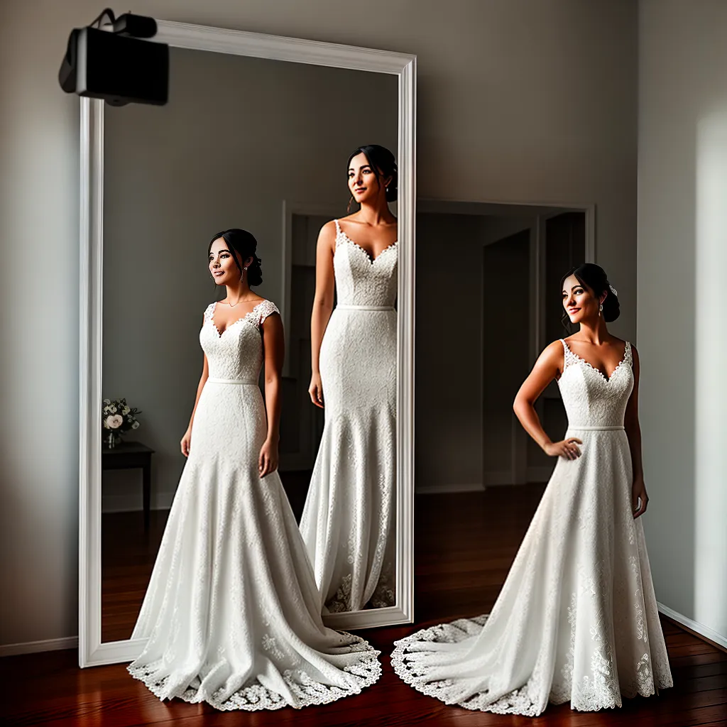 Fotos noiva espelho vestido branco