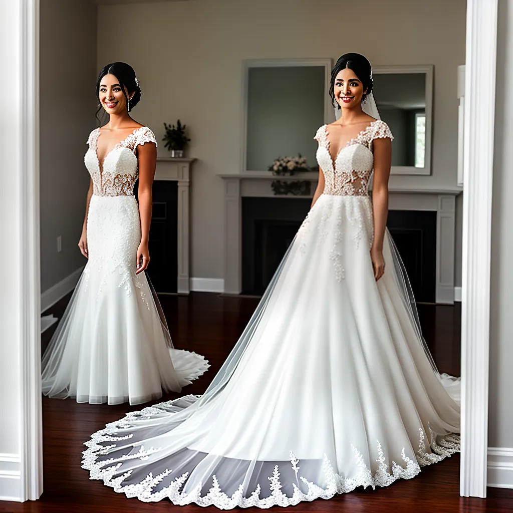 Fotos noiva espelho vestido renda bordado