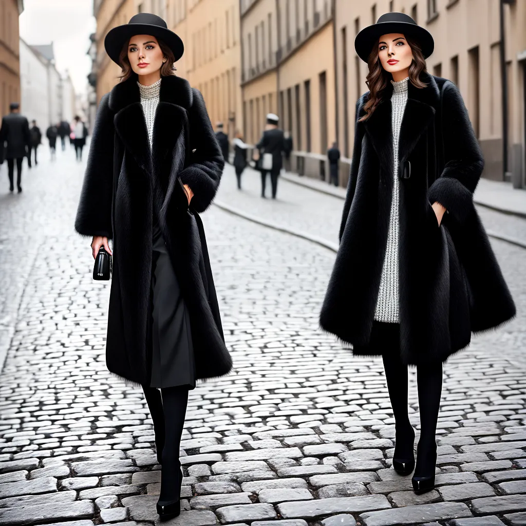 Fotos mulher elegante casaco chapeu camera