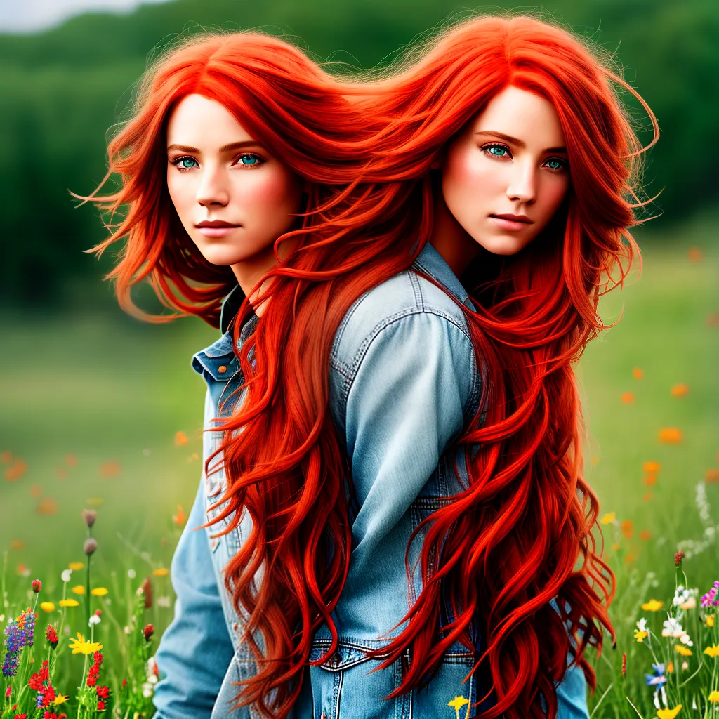 Fotos cabelo vermelho campo flores sonho Fotos cabelo vermelho campo flores sonho