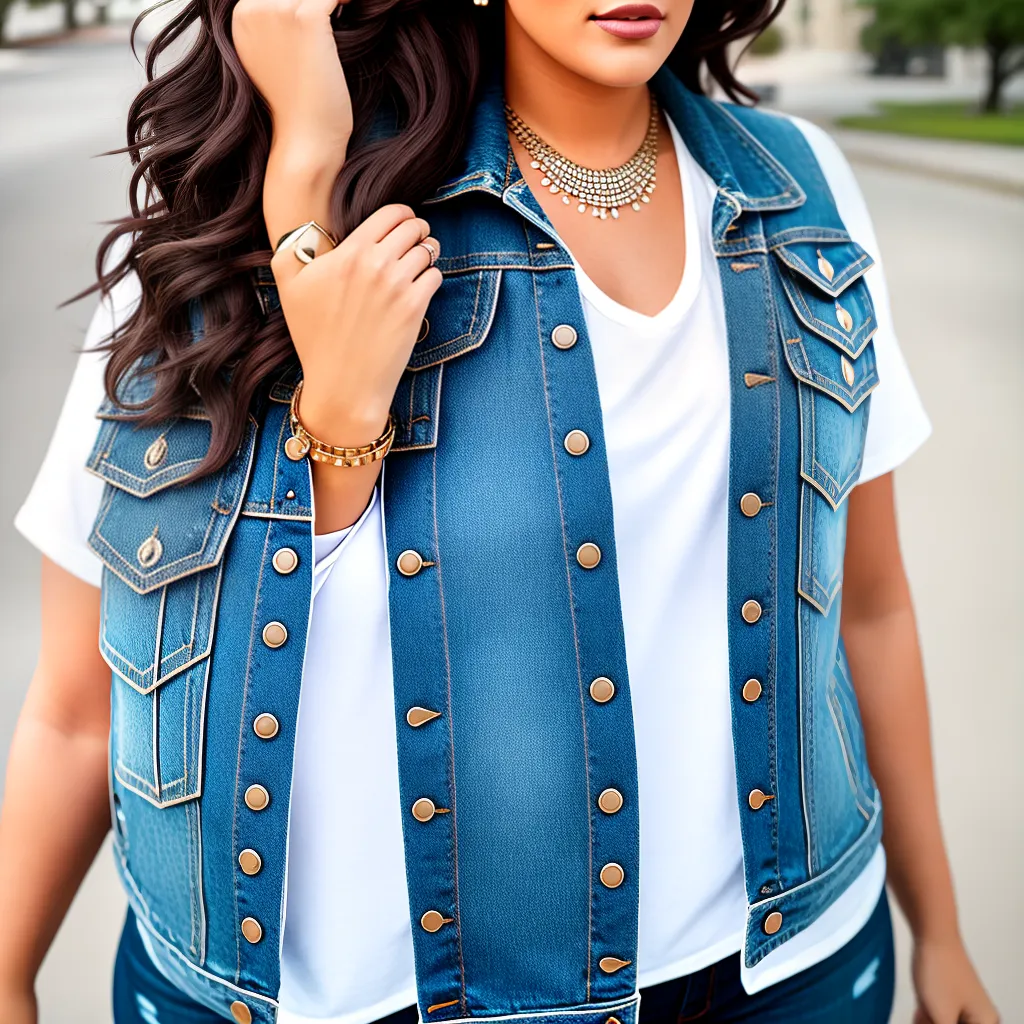 Fotos modelo plus size jeans vestido acessorios