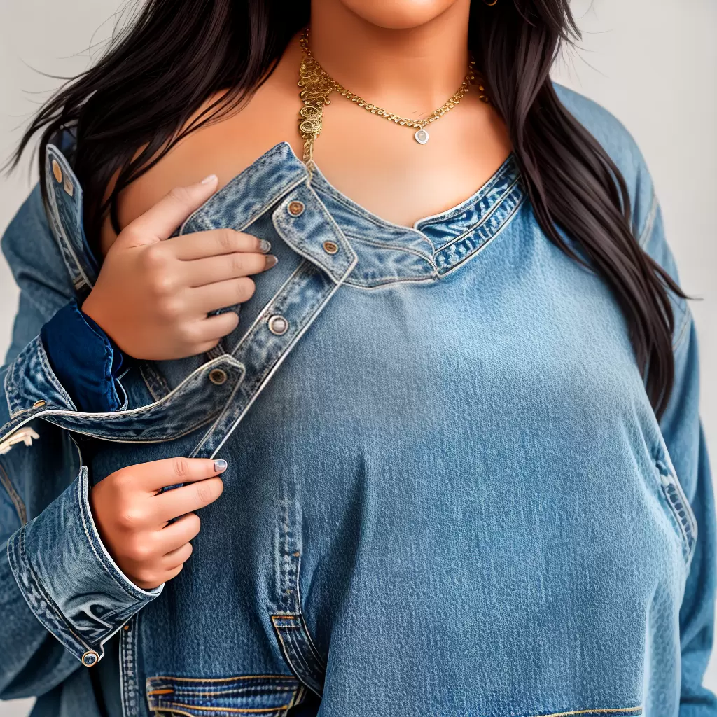 Fotos moda plus size tunica jeans sapatilha