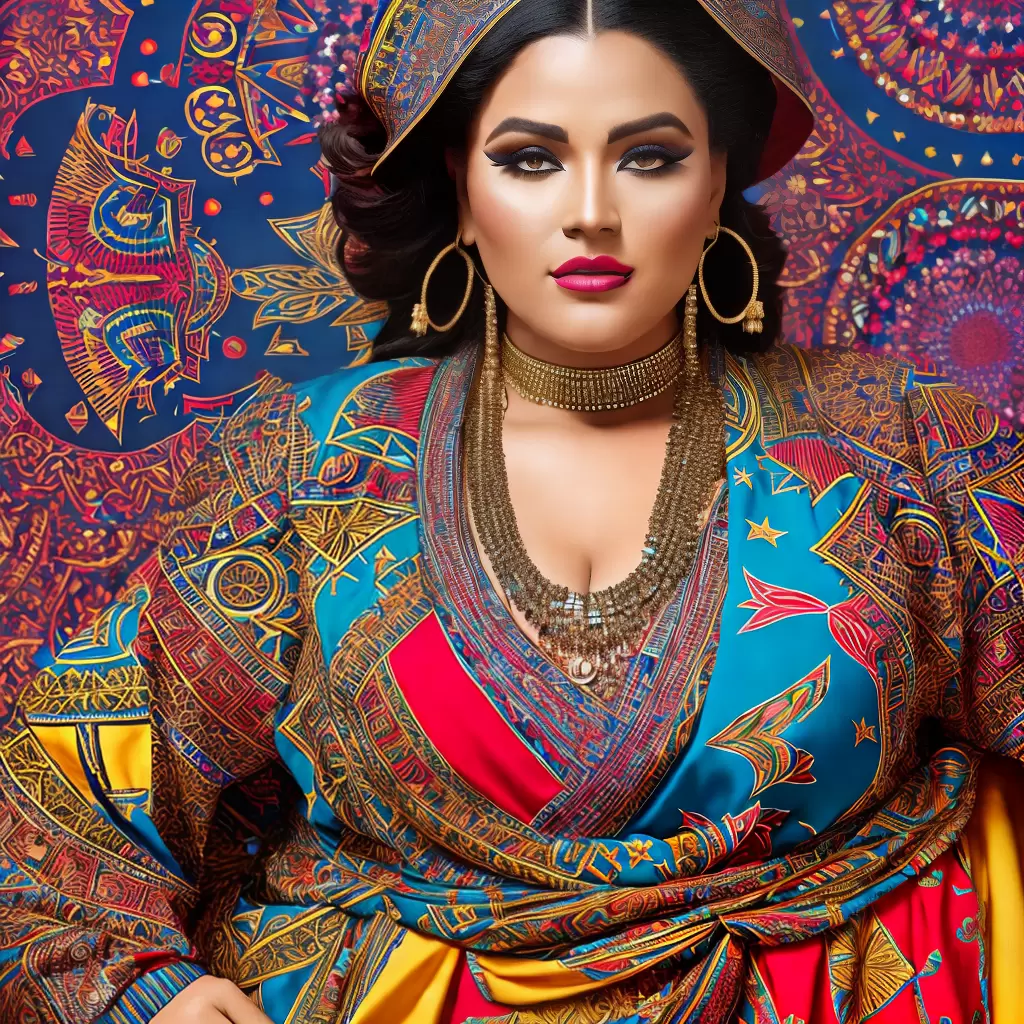 Fotos moda plus size simbolos africanos