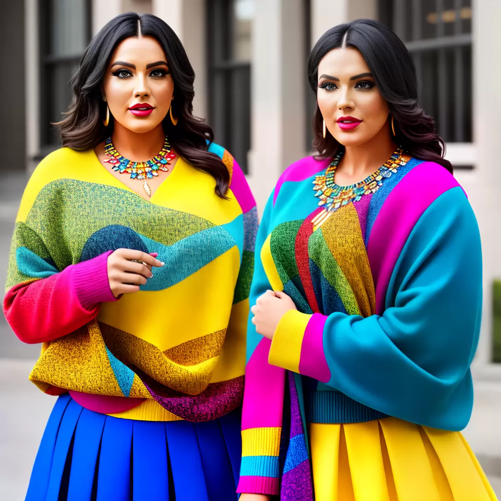 Fotos moda colorida plus size mulher
