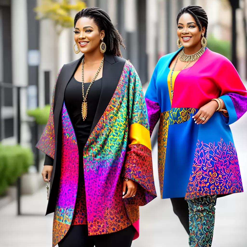 Fotos moda plus size colorida confiante