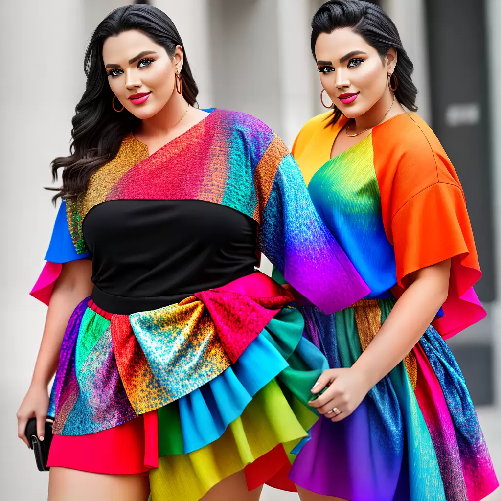 Fotos moda colorida tamanho grande feliz
