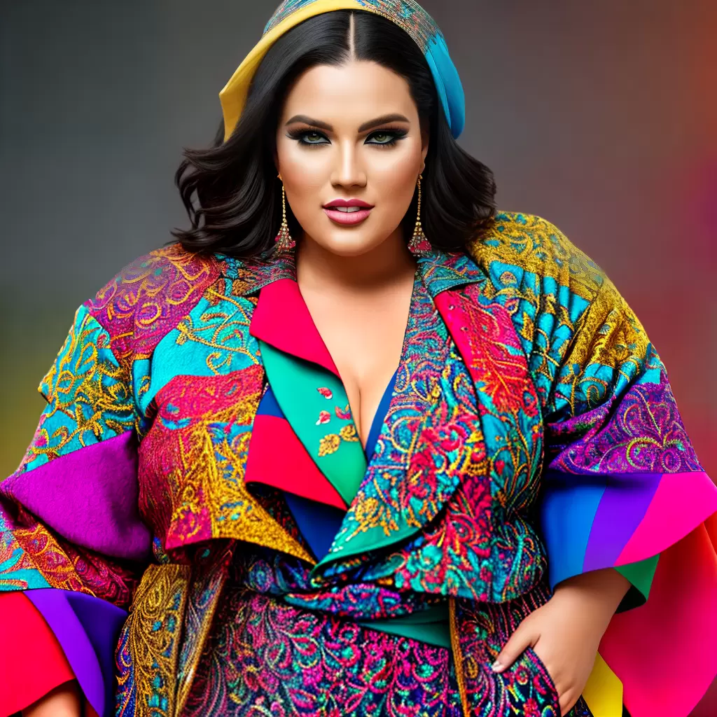 Fotos moda plus size colorida confiante 1