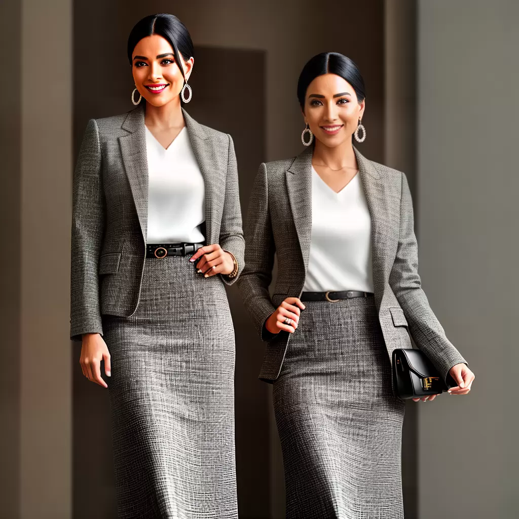 Fotos elegancia blazer saia perolas bolsa
