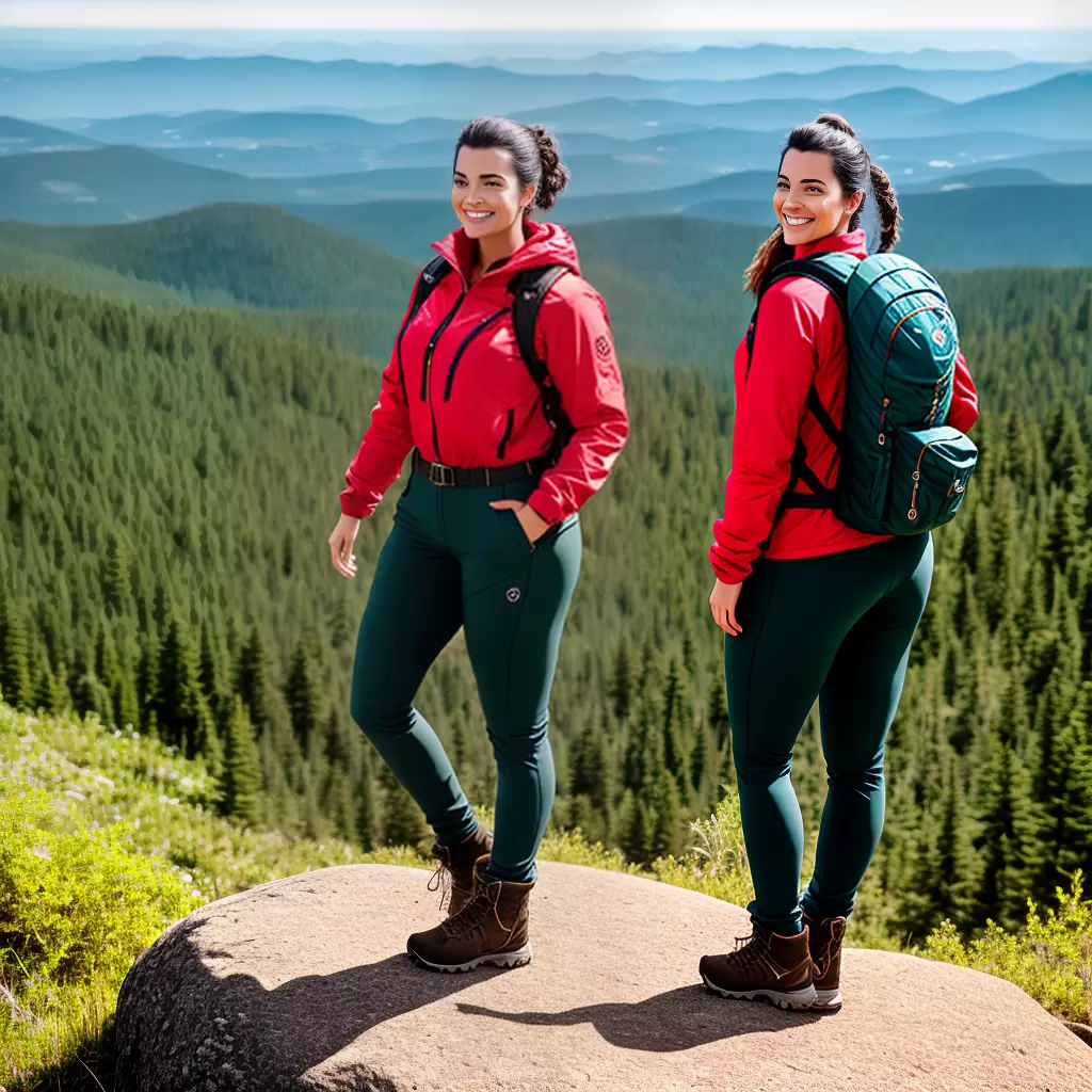 Fotos mulher montanha vista aventura roupa