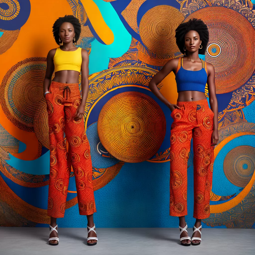 Fotos moda africana calca colorida