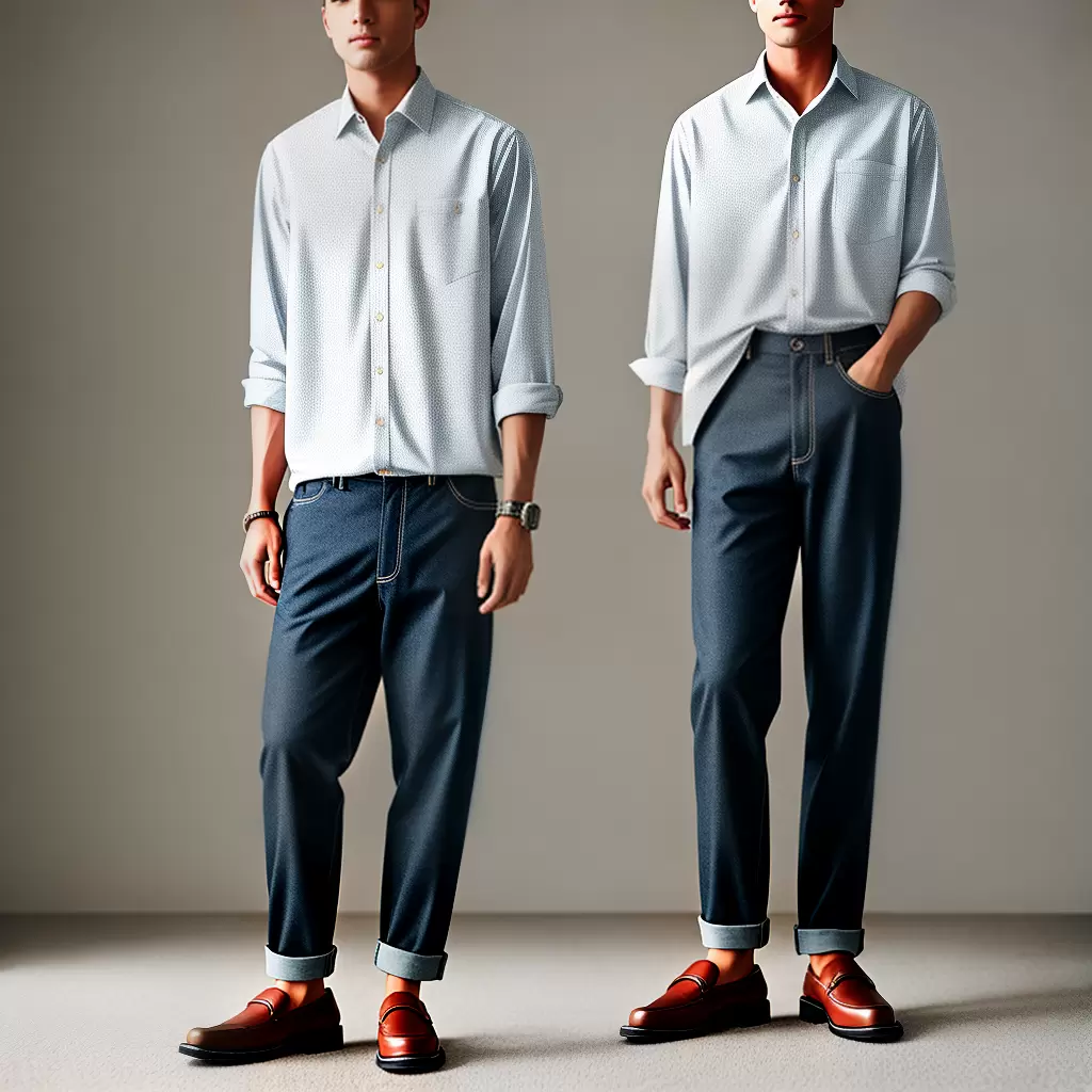 Fotos calca retalha camisa branca loafers Fotos calca retalha camisa branca loafers