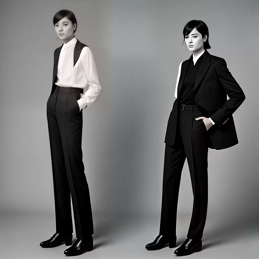 Fotos mulher traje androgino preto branco Fotos mulher traje androgino preto branco