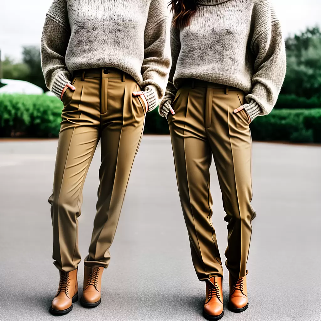 Fotos look minimalista calca larga sweater botinha