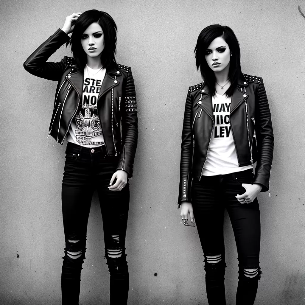 Fotos mulher jeans rasgado estilo punk 1