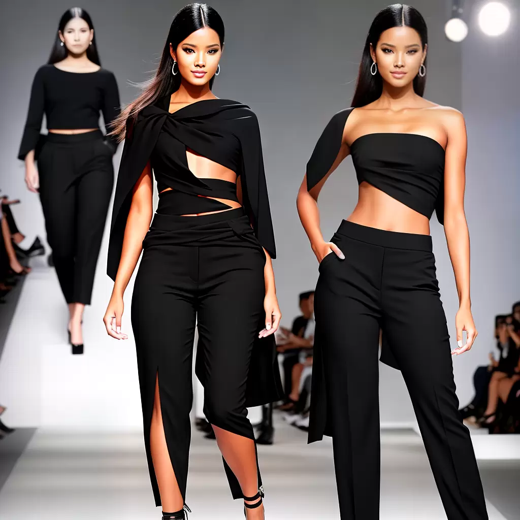 Fotos modelo passarela preto branco elegante