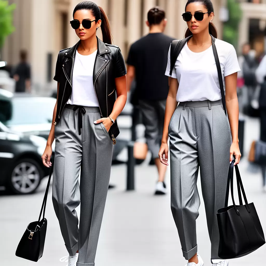 Fotos look casual chique mulher cidade