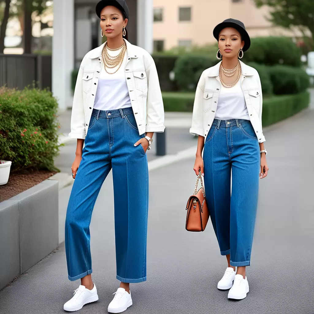 Fotos look casual chique mulher denim sandalia