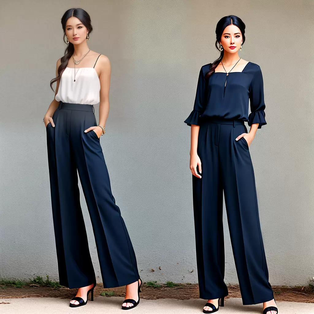 Fotos calca cintura alta blusa feminina