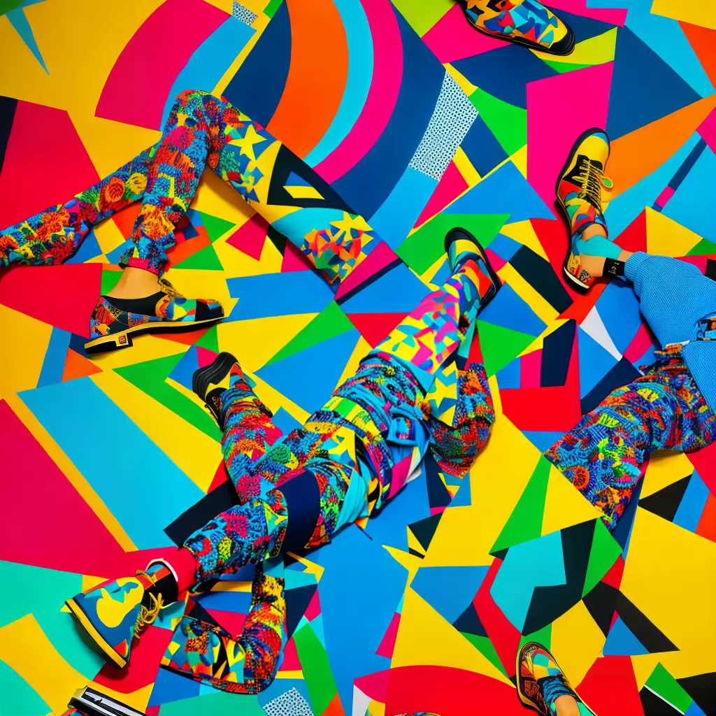 Fotos calca pop art colorida estampada