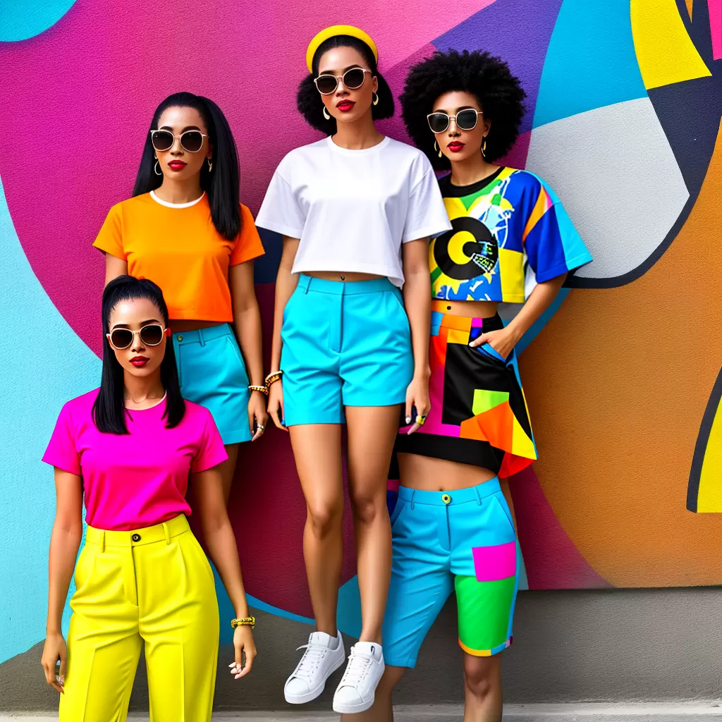 Fotos calca cintura alta pop art
