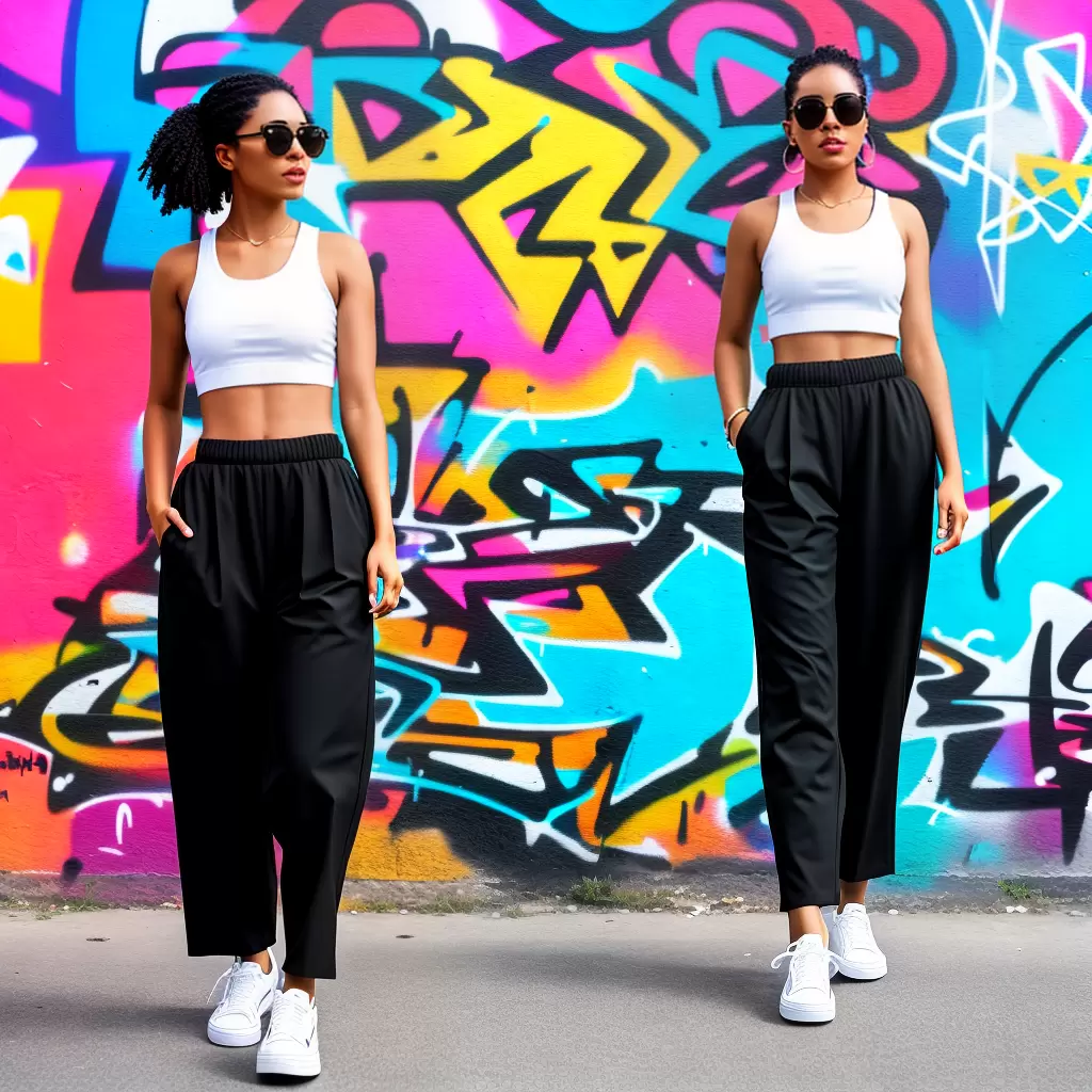 Fotos moda urbana mulher calca crop sneaker