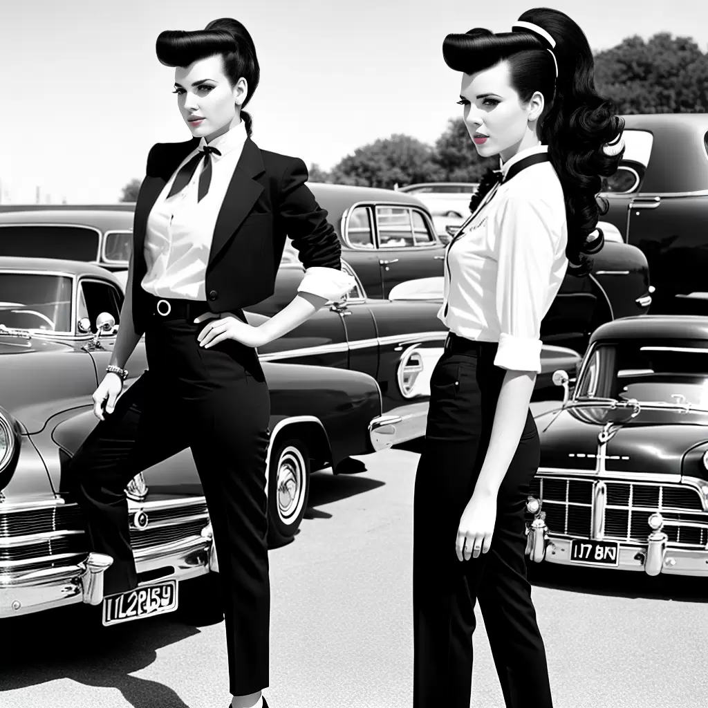 Fotos mulher calca preta camisa branca rockabilly Fotos mulher calca preta camisa branca rockabilly