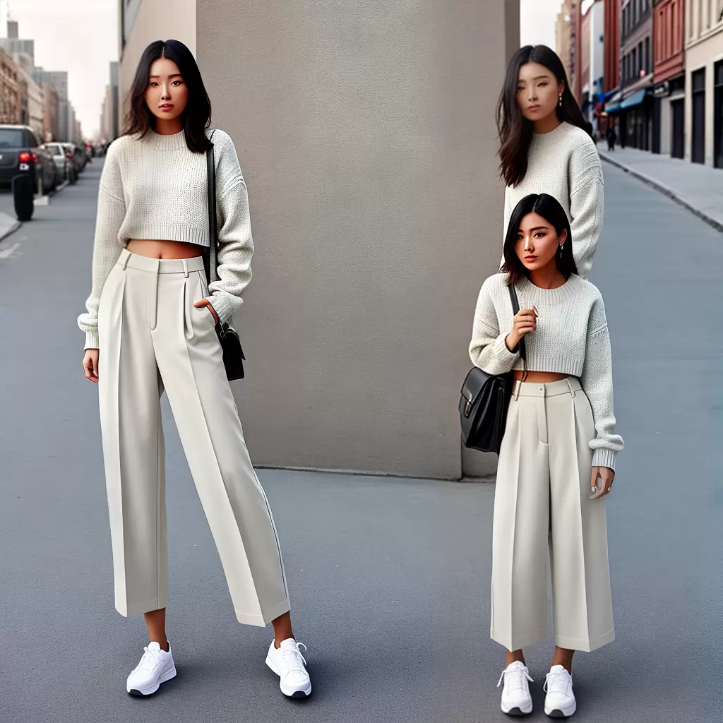 Fotos look urbano calca larga cropped sneaker