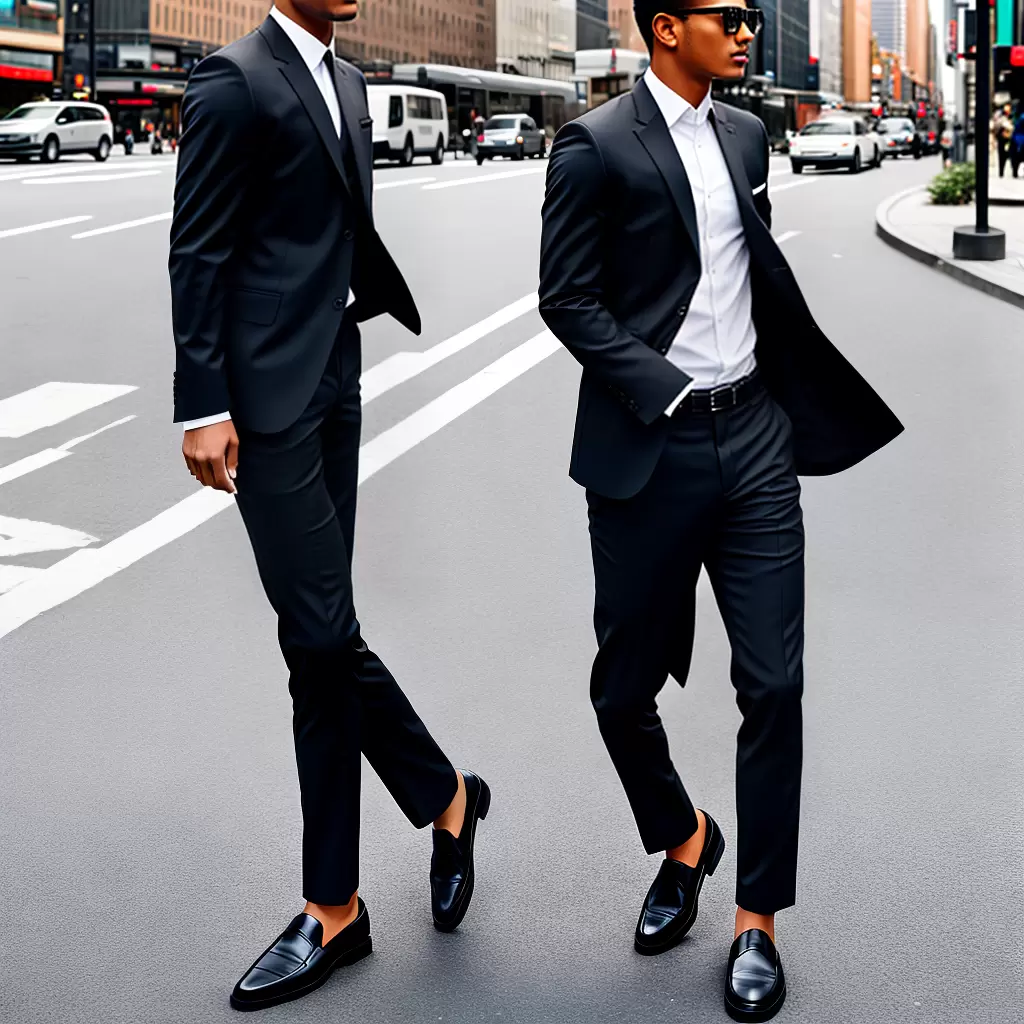 Fotos moda urbana traje ajustado sapato couro
