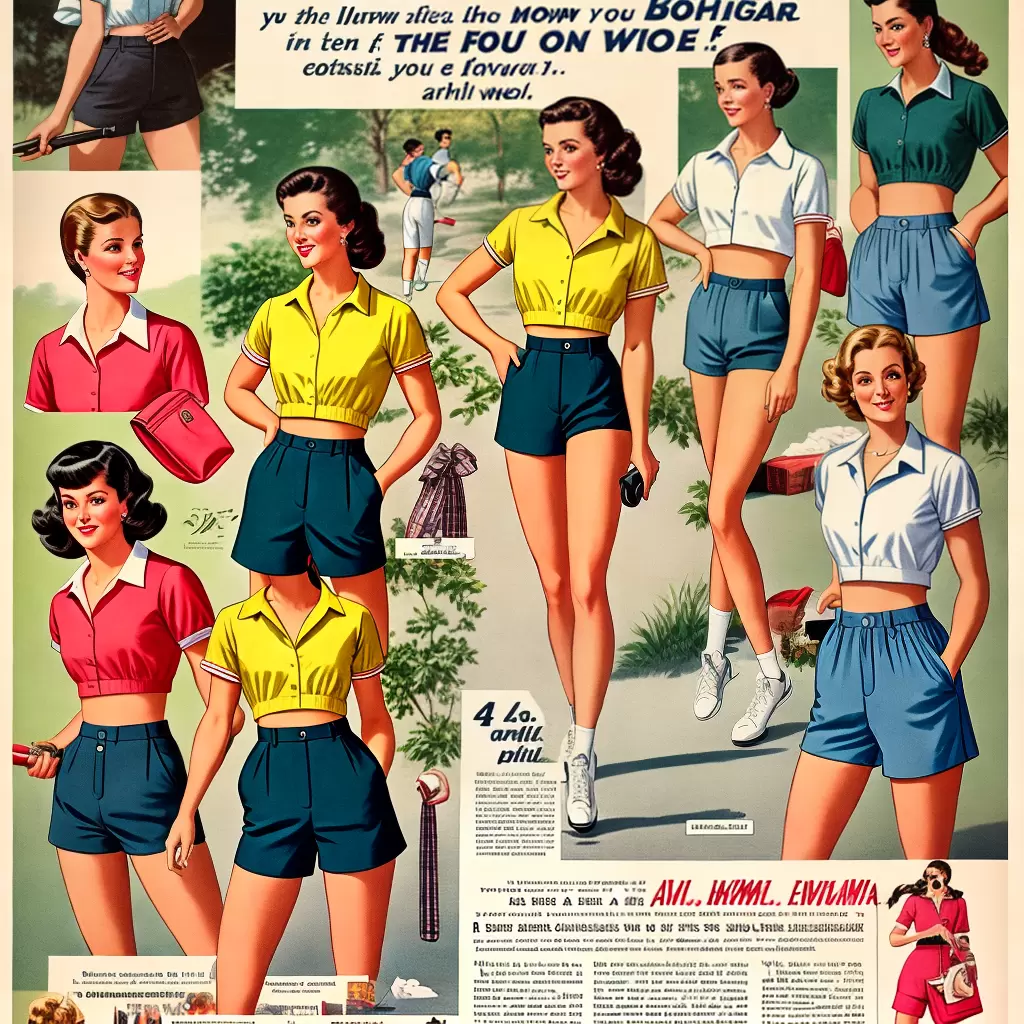 Fotos anuncio vintage shorts mulher moderna