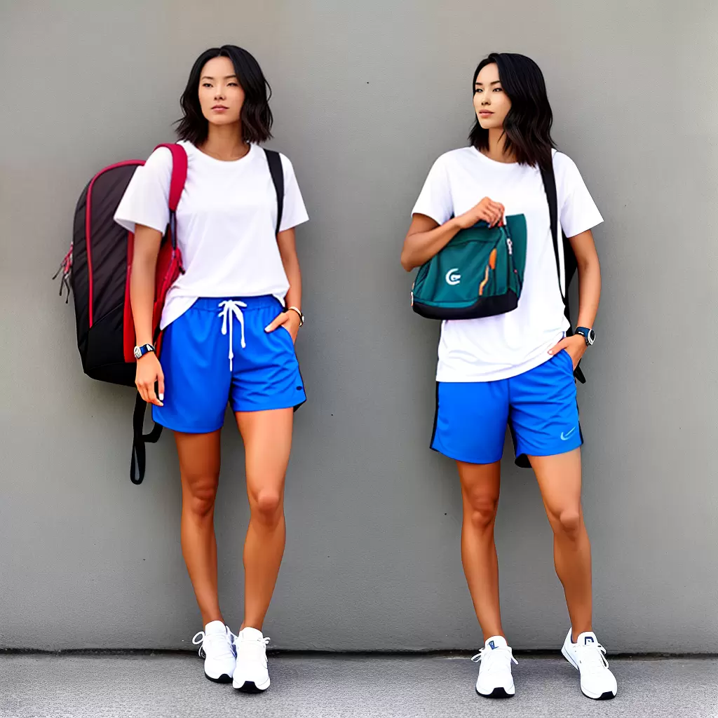 Fotos look esportivo colorido caminhada